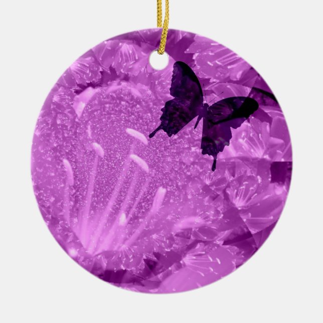 Ornamento De Cerâmica Recipiente Cerâmico com Flor de Lavanda (Frente)