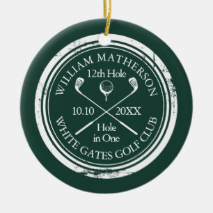 Ornamento De Cerâmica Recordação Personalizada de Buraco em Um no Golfe 
