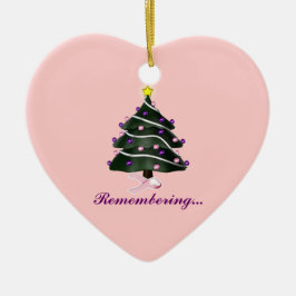 Ornamento De Cerâmica "Recordando." Árvore de Natal/cancro da mama