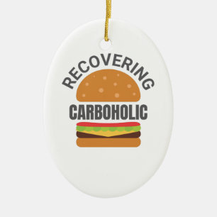 Ornamento De Cerâmica Recuperando Dieta Chão de Baixo Carbo Engraçado Ca