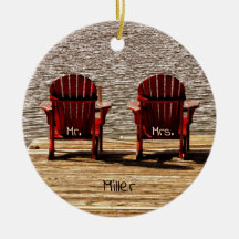 Red Adirondack Beach Chairs Rustic