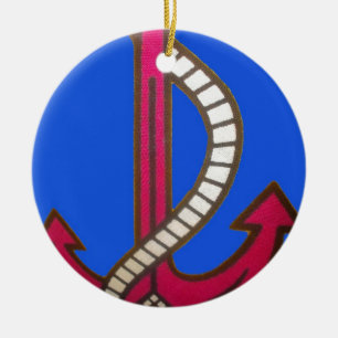 Ornamento De Cerâmica Red Anchor Art Impressão