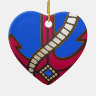 Ornamento De Cerâmica Red Anchor Art Impressão