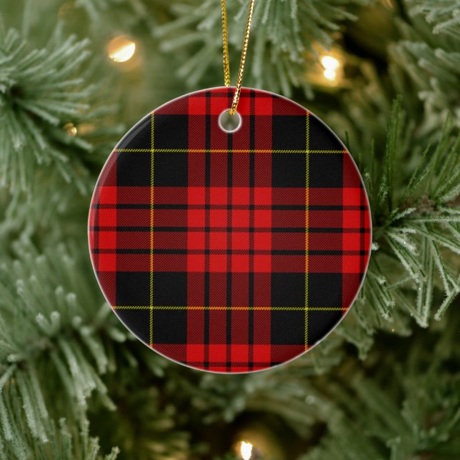 Ornamento De Cerâmica Red and Black Clan MacQueen Tartan (Árvore)
