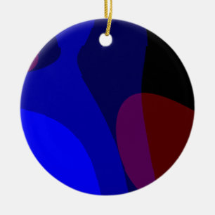 Ornamento De Cerâmica Red And Blue Abstrato Art 601