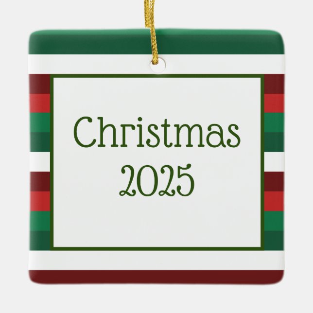 Ornamento De Cerâmica Red and Green Ornament (Frente)