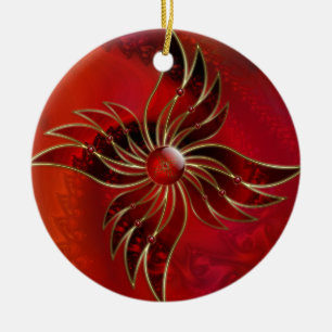 Ornamento De Cerâmica Red As Flame Ornament