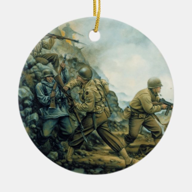 Ornamento De Cerâmica Red Bull na linha do inverno por Donna Neary (Frente)