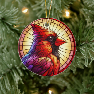 Ornamento De Cerâmica Red Cardinal Natal