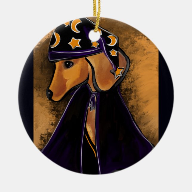 Ornamento De Cerâmica Red Dachshund (Frente)