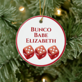 Ornamento De Cerâmica Red Dice Bunco Natal