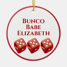 Ornamento De Cerâmica Red Dice Bunco Natal