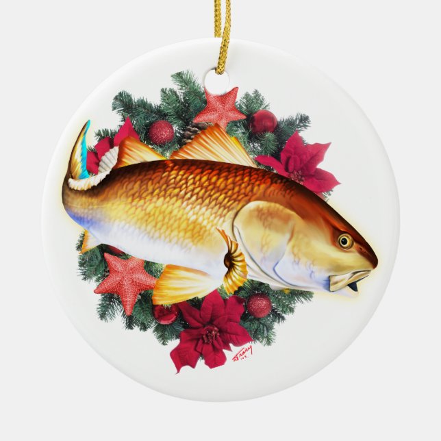 Ornamento De Cerâmica Red Drummer Natal (Frente)