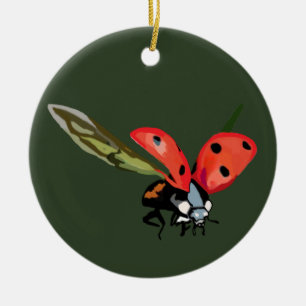 Ornamento De Cerâmica Red Flying Ladybird