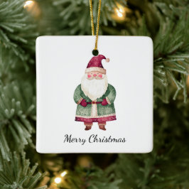 Ornamento De Cerâmica Red Green Christmas Papai Noel