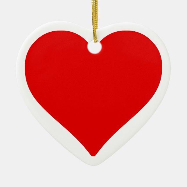 Ornamento De Cerâmica Red Heart Shape Love Classic Simple Minimalism (Frente)