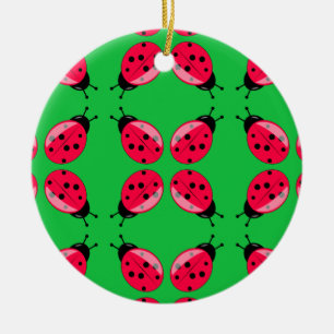Ornamento De Cerâmica Red Ladybugs