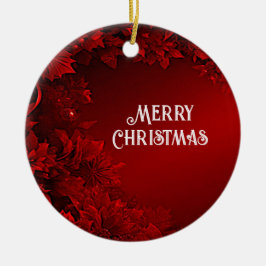 Ornamento De Cerâmica Red Leaves Floral Natal Ornament