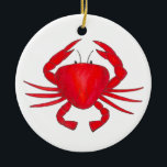Ornamento De Cerâmica Red Maryland Hardshell Crab Crustacean Beach<br><div class="desc">Apresenta uma ilustração original de um caranguejo vermelho de Maryland. Esta ilustração também está disponível em outros produtos. Não vê o que está procurando? Precisa de ajuda para a personalização? Entre em contato com Rebecca para ter algo projetado só para você.</div>