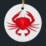 Ornamento De Cerâmica Red Maryland Hardshell Crab Crustacean Beach<br><div class="desc">Apresenta uma ilustração original de um caranguejo vermelho de Maryland. Esta ilustração também está disponível em outros produtos. Não vê o que está procurando? Precisa de ajuda para a personalização? Entre em contato com Rebecca para ter algo projetado só para você.</div>