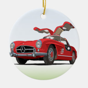 Ornamento De Cerâmica Red Mecedes-Benz 300 SL Ornament