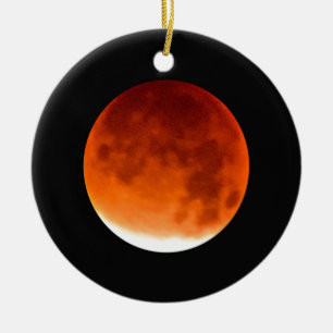 Ornamento De Cerâmica Red Moon Risiing