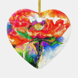 Ornamento De Cerâmica Red Poppy