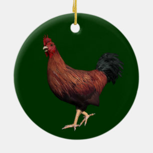 Ornamento De Cerâmica Red Rooster