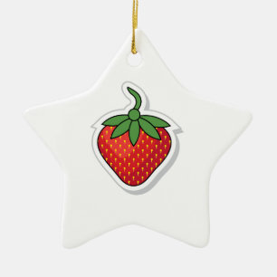 Ornamento De Cerâmica Red Sweet Strawberry