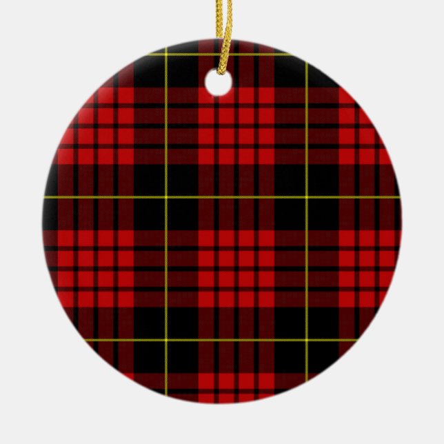 Ornamento De Cerâmica Red Tartan (Frente)