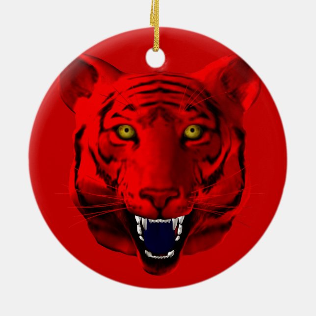 Ornamento De Cerâmica Red Tiger (Traseira)