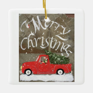Ornamento De Cerâmica Red Truck Porcelain Ornament