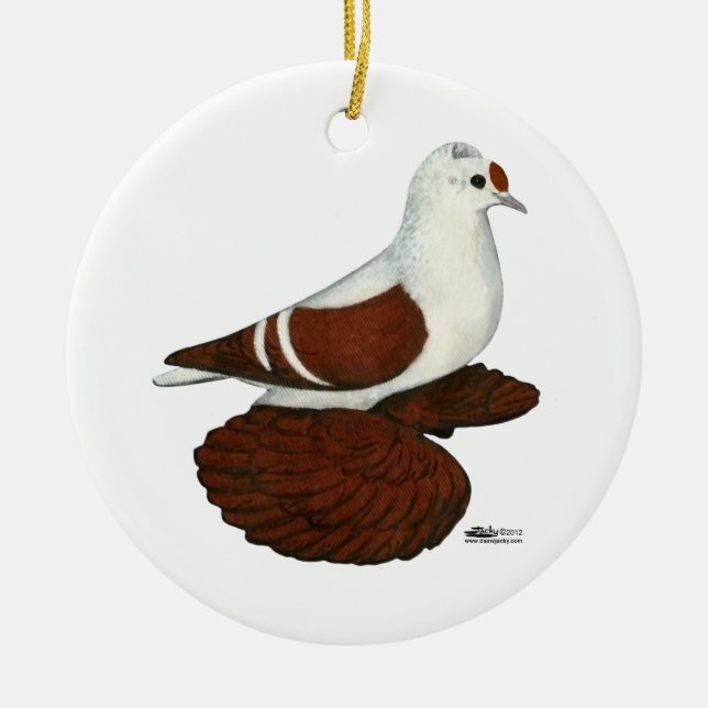 Ornamento De Cerâmica Red Wing Pigeon (Frente)