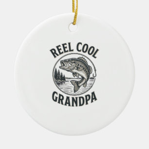 Ornamento De Cerâmica Reel Cool Avô Camisa de Pesca de Róbalo Vintage De