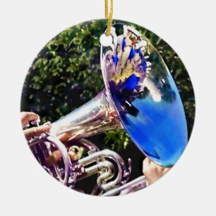 Ornamento De Cerâmica Reflexões sobre um Corno de Baritone