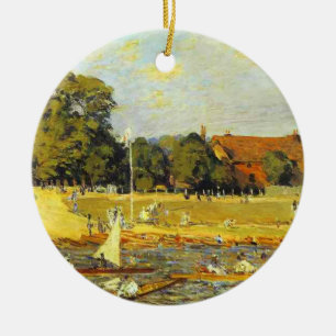 Ornamento De Cerâmica Regata em Hampton Court Alfred Sisley Poster