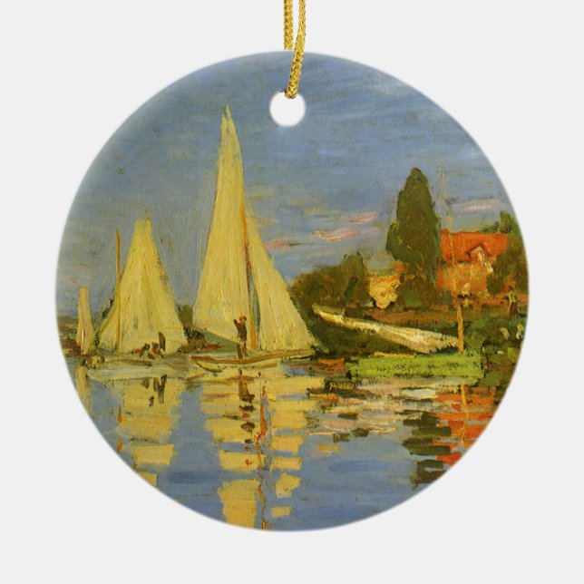Ornamento De Cerâmica Regatta na Argentina por Claude Monet (Frente)