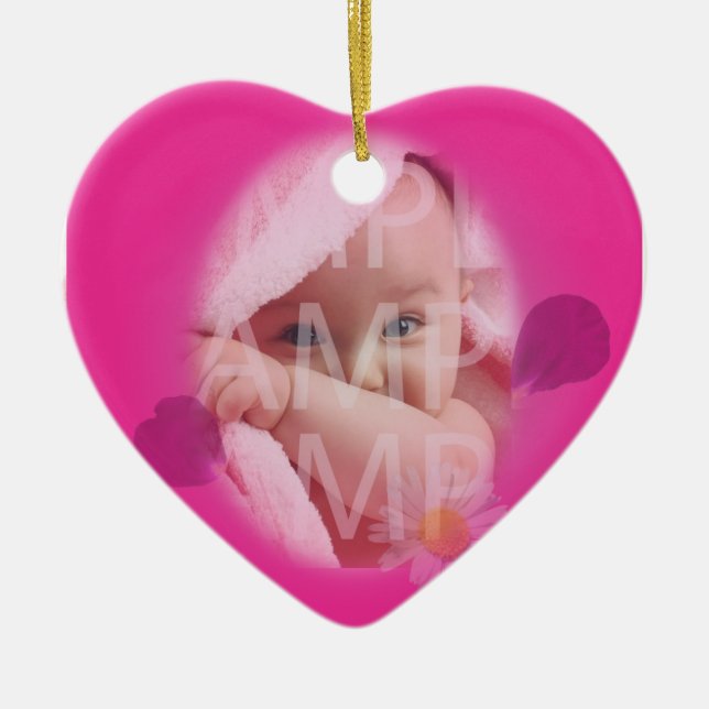 Ornamento De Cerâmica Registro de nascimento do bebê (Frente)