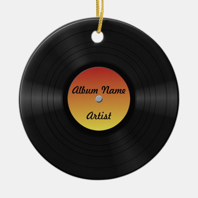 Ornamento De Cerâmica Registro de vinil feito sob encomenda falsificado (Frente)