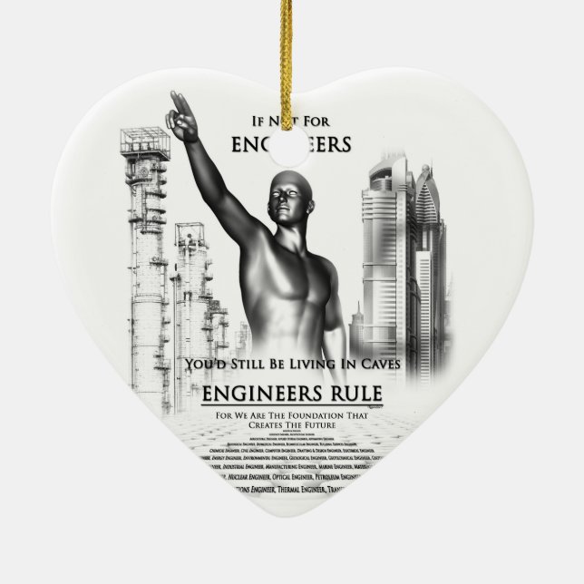 Ornamento De Cerâmica Regra de engenheiros (Verso)
