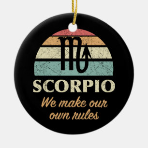 Ornamento De Cerâmica Regras do Funny Scorpio Zodiac