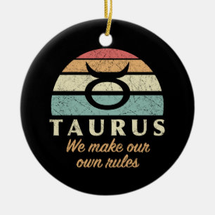Ornamento De Cerâmica Regras Encantadas Taurus Zodiac