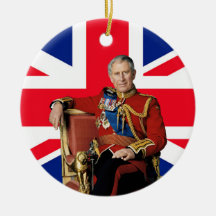 Rei Carlos III Bandeira britânica Saudação de Nata