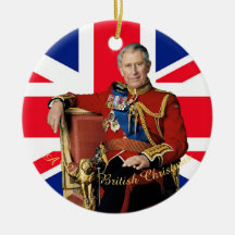 Rei Carlos III Bandeira britânica Saudação de Nata