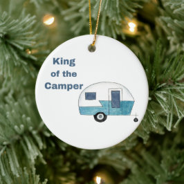 Ornamento De Cerâmica Rei do Camper em um