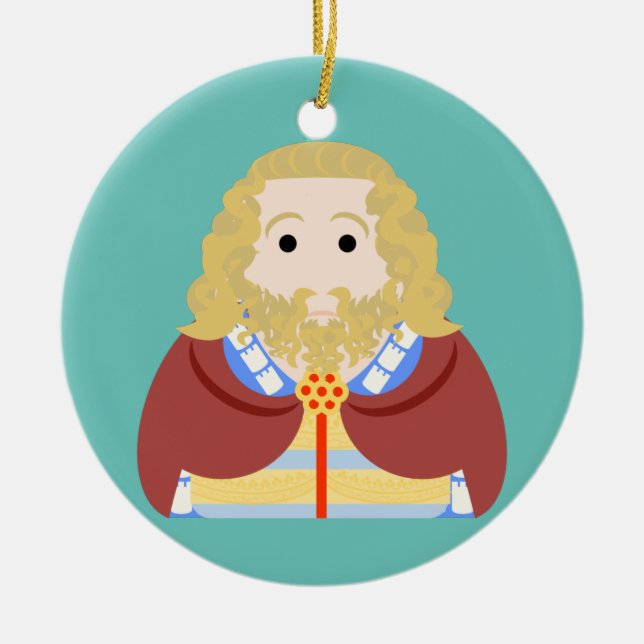 Ornamento De Cerâmica Rei Eduardo II da Inglaterra (Frente)