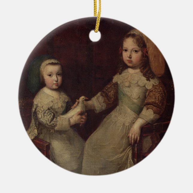 Ornamento De Cerâmica Rei Louis XIV (1638-1715) como uma criança com (Frente)