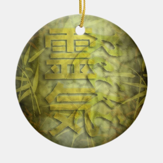 Ornamento De Cerâmica REIKI / design de bambu (Frente)