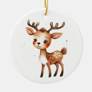Ornamento De Cerâmica Reindedo de Natal Bonito Adorável 2