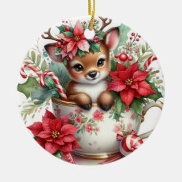 Ornamento De Cerâmica Reindeer 6 da caneca natalina